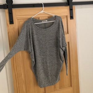 Gray sweater.